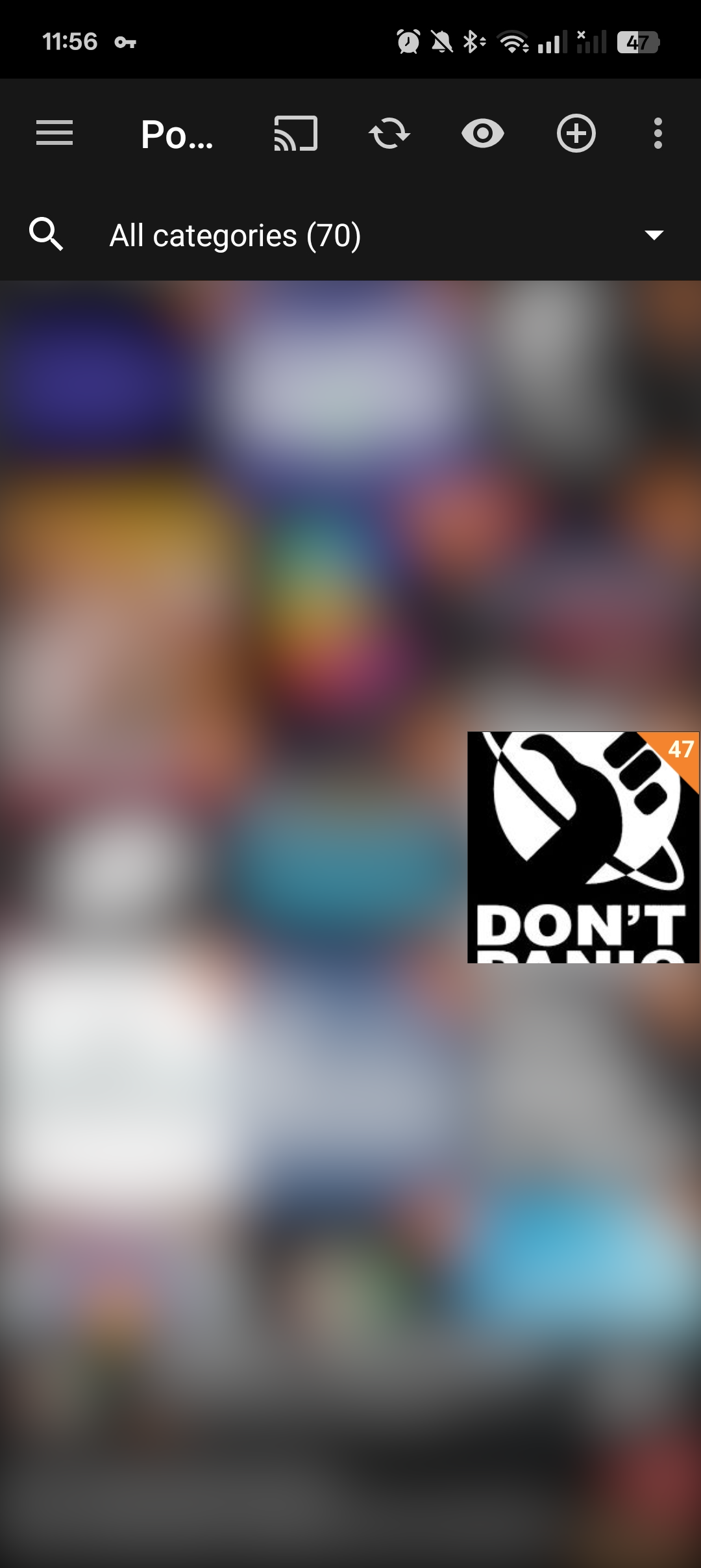 Podcast Addict Feeds, emphasising the HHGTTG feed